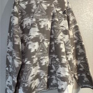 Reebok Plaid Gray and White Shirt